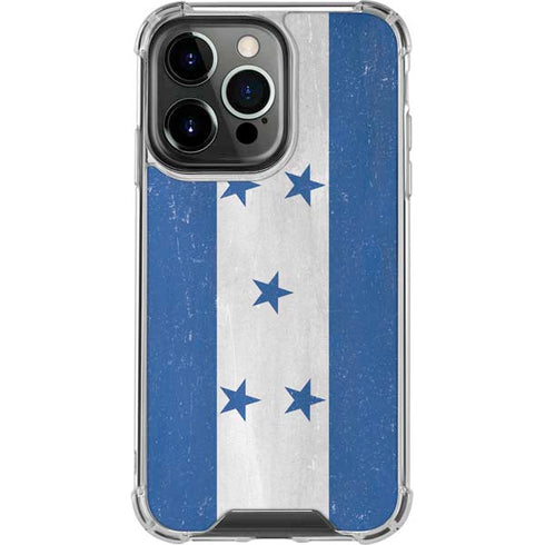 Honduras Flag Distressed iPhone 13 Pro Clear Case